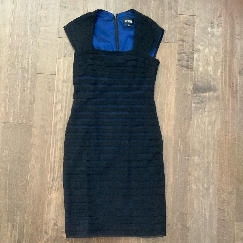 Adrianna Papell Elegant Black and  Dress, 8